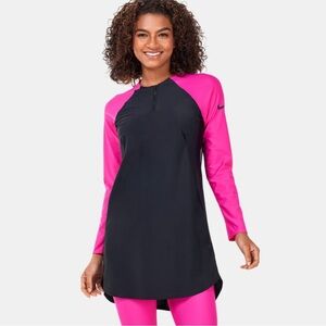 Nike Essential Long Sleeve Beach Swim Tunic Shirt Top UPF 40 Size Medium NWT